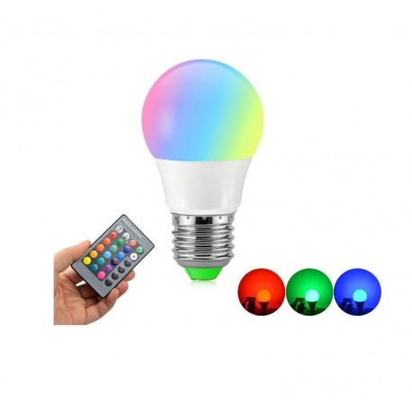 Светодиодная лампочка RGBW с пультом ДУ 9Вт Е27  оптом-1
