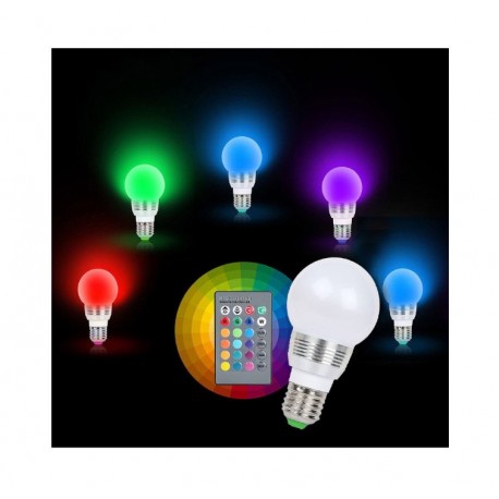 Светодиодная лампочка RGBW с пультом ДУ 9Вт Е27  оптом-4
