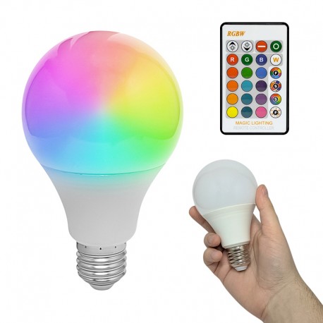Умная многоцветная лампа с пультом ДУ 7Вт Е27  оптом-4