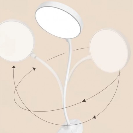 Светодиодная настольная лампа с прищепкой и USB разъемом, круглая  оптом-11