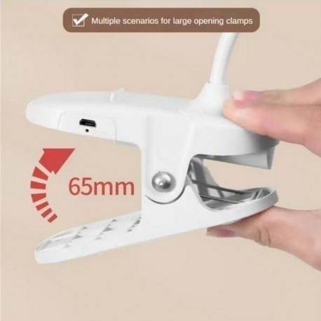 Светодиодная настольная лампа с прищепкой и USB разъемом, круглая  оптом-4