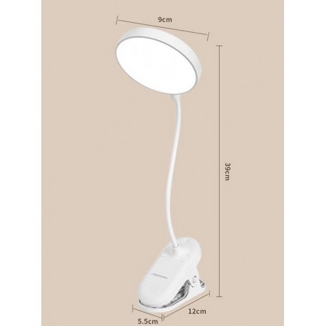 Светодиодная настольная лампа с прищепкой и USB разъемом, круглая  оптом-2