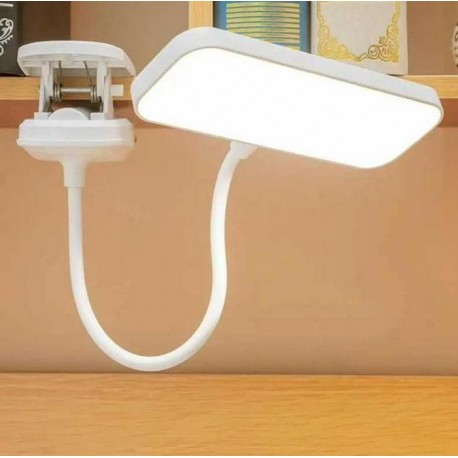 Светодиодная настольная лампа с прищепкой и USB разъемом, прямоугольная  оптом-5