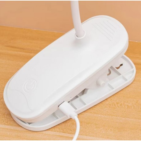 Светодиодная настольная лампа с прищепкой и USB разъемом, прямоугольная  оптом-6