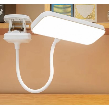 Светодиодная настольная лампа с прищепкой и USB разъемом, прямоугольная  оптом-8