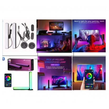 Умные настольные лампы RGB с Bluetooth, с пультом  управления 2 шт  оптом-4