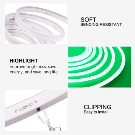 Лента неоновая белая свет 12 Вт 220 5 м без пульта  оптом-3