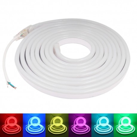 Лента неоновая белая свет 12 Вт 220 5 м без пульта  оптом-6