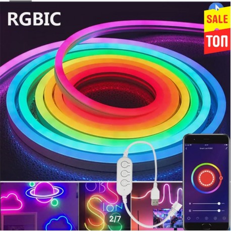 Неоновая светодиодная лента RGBIC Bluetooth 2 м  оптом-2