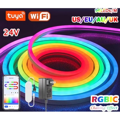 Неоновая светодиодная лента RGBIC Bluetooth 2 м  оптом-3