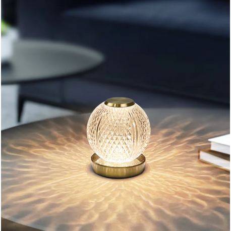 Декоративная акриловая настольная светильник-лампа Хрустальный Шар  оптом-3