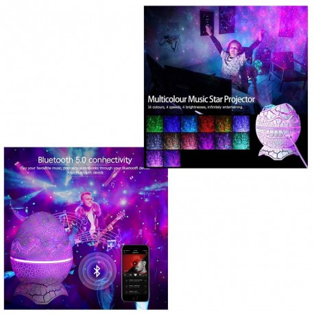 Проектор Яйцо Динозавра Звездное Небо с пультом, 14 цветов, 4 уровня скорости и яркости  оптом-3