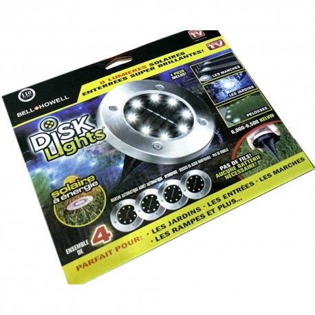 Подсветка на солнечных батареях Disk Lights 4 шт  оптом-2