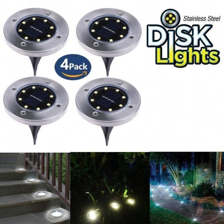 Подсветка на солнечных батареях Disk Lights 4 шт  оптом-3