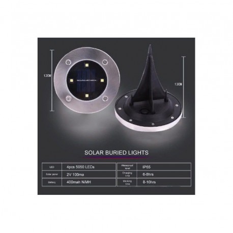 Подсветка на солнечных батареях Disk Lights 4 шт  оптом-6