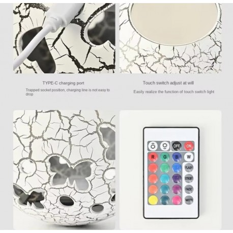 Декоративный новогодний проекционный светильник Гусиное яйцо, Бабочки  оптом-2