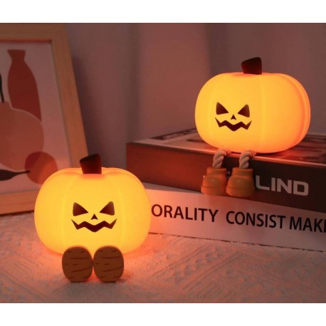 Силиконовый детский ночник-светильник  XO OZ08 Pumpkin Silicone Pat Light ТЫКВА оптом-2