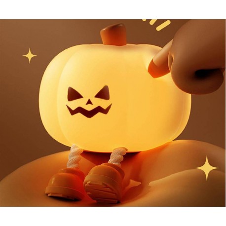 Силиконовый детский ночник-светильник  XO OZ08 Pumpkin Silicone Pat Light ТЫКВА оптом-3