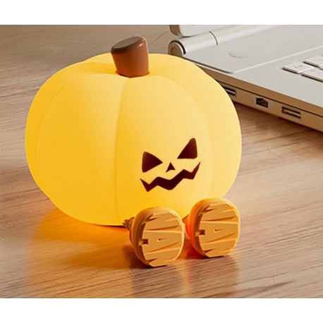 Силиконовый детский ночник-светильник  XO OZ08 Pumpkin Silicone Pat Light ТЫКВА оптом-4