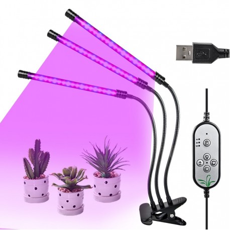 Светодиодная лампа для выращивания растений в помещении Grow Light 3 Head 18W  оптом-2