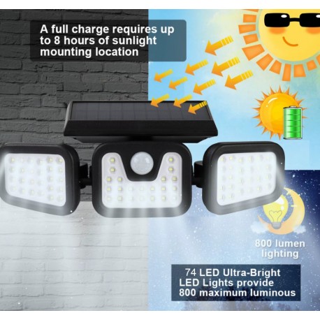 Настенный светильник на солнечной батарее Split solar wall lamp FL-1725A  оптом-3
