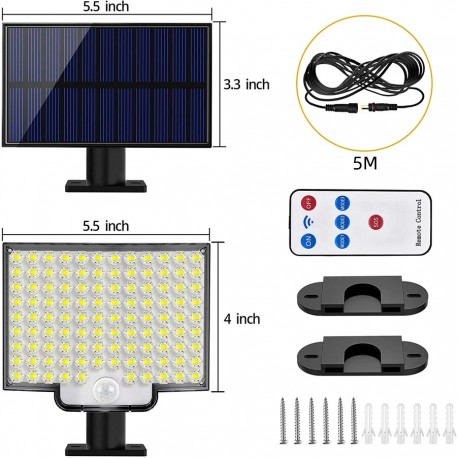 Уличный светодиодный фонарь на солнечной батарее 228 LED с датчиком и пультом  оптом-2