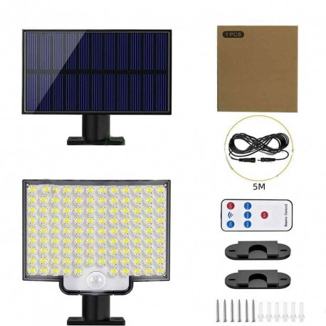 Уличный светодиодный фонарь на солнечной батарее 228 LED с датчиком и пультом  оптом-1