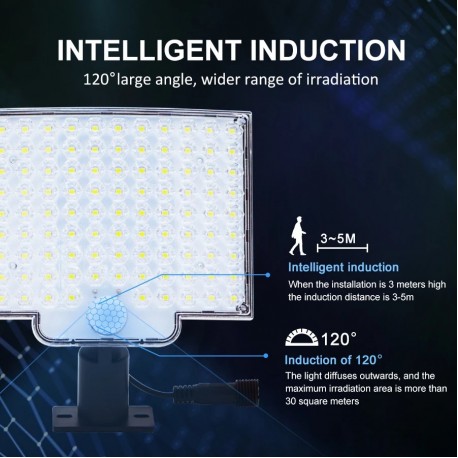 Уличный светодиодный фонарь на солнечной батарее 228 LED с датчиком и пультом  оптом-5