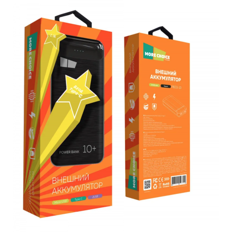Внешний аккумулятор More choice 10000mAh 2USB PB33-10  оптом