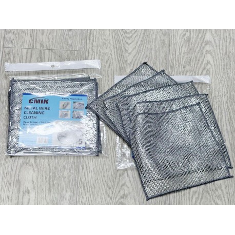 Губка для посуды СMІК из металлической проволоки 5 шт  оптом-3