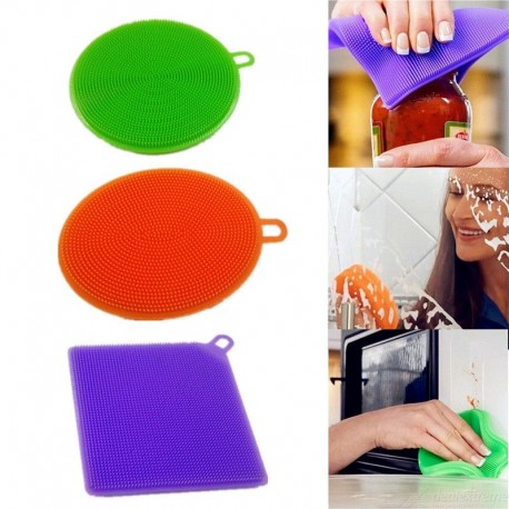 Набор силиконовых губок для мытья посуды 3 шт  оптом-4