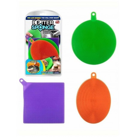 Набор силиконовых губок для мытья посуды 3 шт  оптом-3