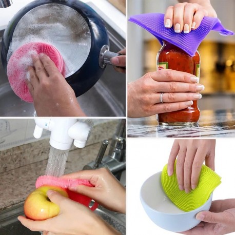 Набор силиконовых губок для мытья посуды 3 шт  оптом-7