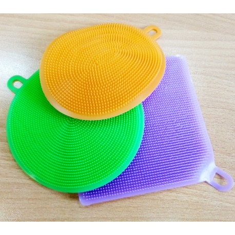 Набор силиконовых губок для мытья посуды 3 шт  оптом-8