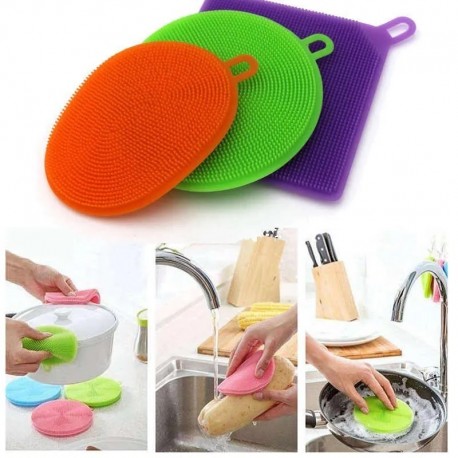 Набор силиконовых губок для мытья посуды 3 шт  оптом-6
