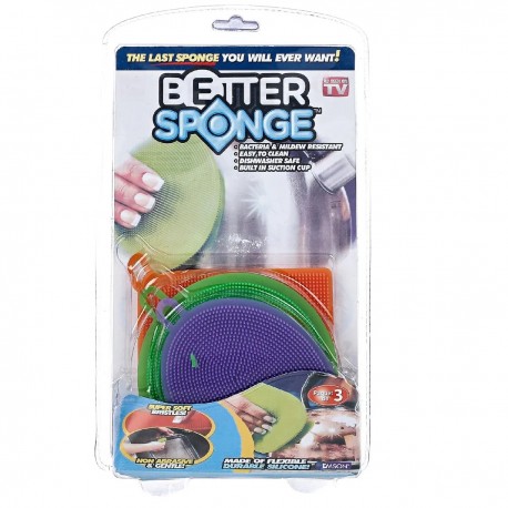 Набор силиконовых губок для мытья посуды 3 шт  оптом-9