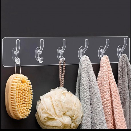 Универсальные крючки самоклеющиеся на пластине 6 крючков  оптом-3