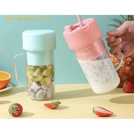 Портативный блендер-кружка CRUSHER JUICER 500 мл USB зарядка, 6 лезвий  оптом-4