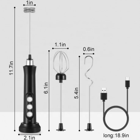 Портативный погружной USB блендер для кофе, молока, яиц 3 в 1  оптом-4