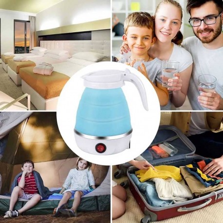Складной электрический силиконовый мини-чайник  оптом-6