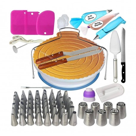 Кондитерский набор для украшения тортов и кексов, кондитерские инструменты, 122 шт +подставка  оптом-1