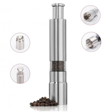 Механическая мельница для перца, высота 15 см, сталь  оптом-4
