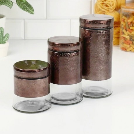 Набор банок для сыпучих продуктов 3 шт  оптом-4
