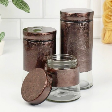 Набор банок для сыпучих продуктов 3 шт  оптом-5