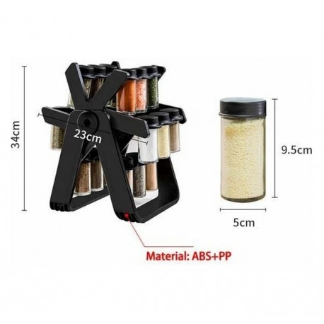 Набор емкостей МЕЛЬНИЦА 18 в 1 для хранения специй и приправ, крутящаяся подставка  оптом-2
