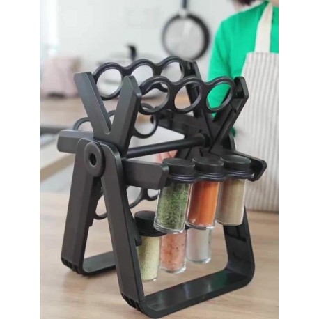 Набор емкостей МЕЛЬНИЦА 18 в 1 для хранения специй и приправ, крутящаяся подставка  оптом-7