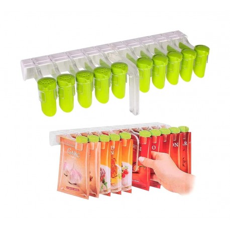 Настенный Кухонный Держатель с зажимами для хранения специй в пакетиках  оптом-1