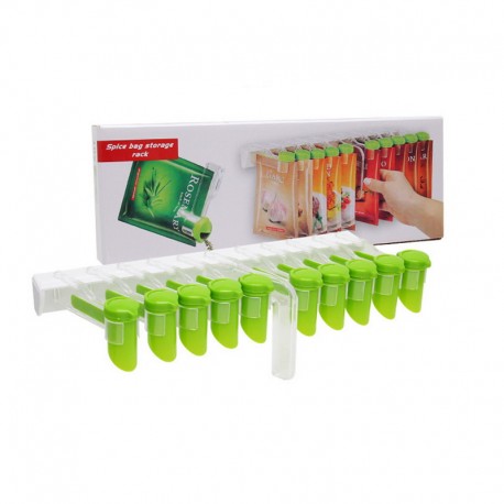 Настенный Кухонный Держатель с зажимами для хранения специй в пакетиках  оптом