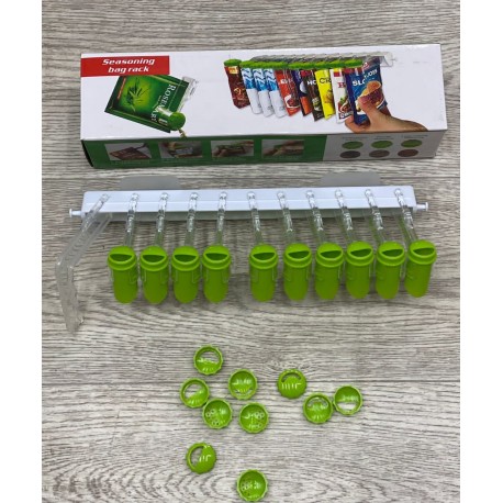 Настенный Кухонный Держатель с зажимами для хранения специй в пакетиках  оптом-8