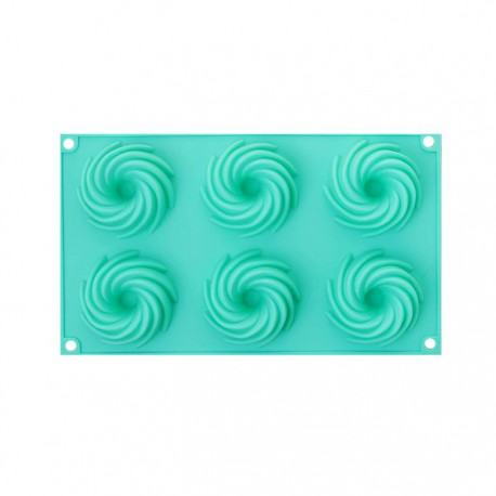 Форма силиконовая для выпечки, 6 ячеек "кекс Вихрь"  оптом-1